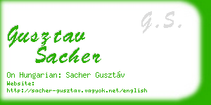 gusztav sacher business card
